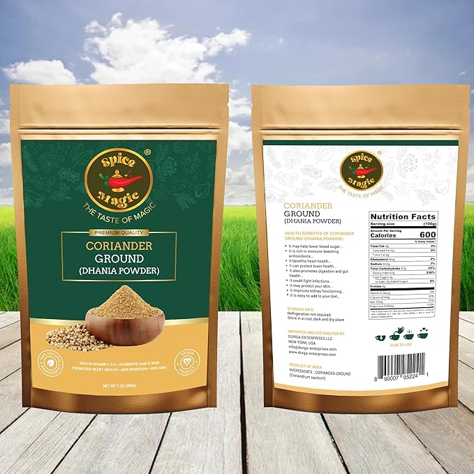 Spice Magic Ground Coriander Powder - 100% Pure & Freshly Ground, Non-GMO, Premium Quality Spice