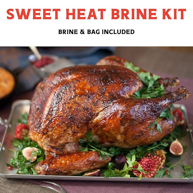 Fire & Flavor Sweet Heat Turkey Brine Kit - Seasonings for Roasting, Grilling, Smoking, and Frying