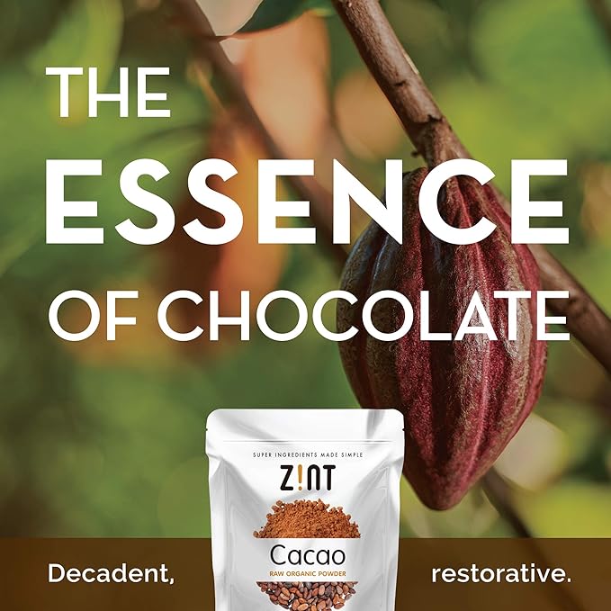 Zint Organic Cacao Powder (32 oz): Paleo-Certified, Organic, Non GMO, Anti Aging Antioxidant