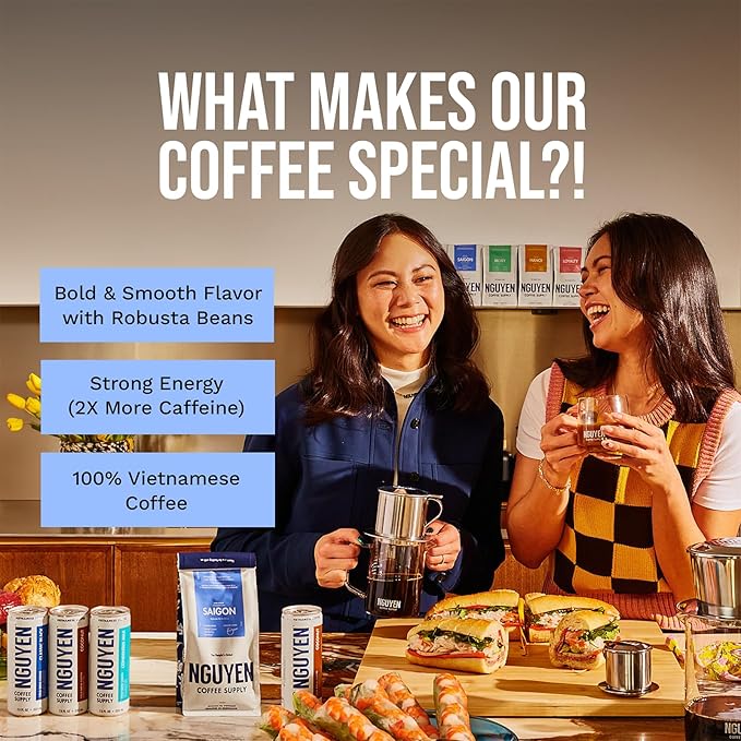 Nguyen Coffee Supply - Saigon Robusta & Arabica Blend: Dark Roast Premium Whole Coffee Beans