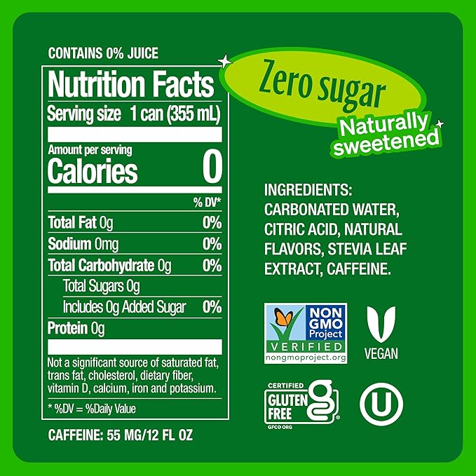 Zevia Zero Sugar Soda, Mountain Zevia, 12 oz Cans (24-Pack) ??Naturally Sweetened, Non-GMO Project