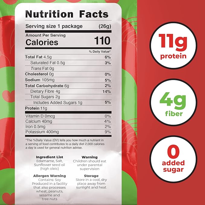 Crunchy Dry Roasted Edamame Beans Snack by Zest Delites, Sriracha, Vegan, Low Calorie (110cal) High