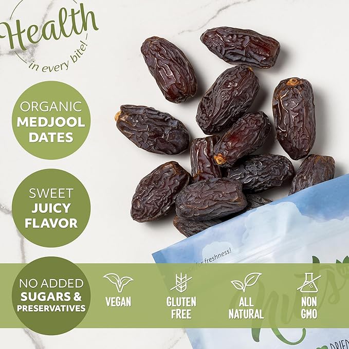 NUTS U.S. - Organic California Medjool Dates | No Added Sugar and No Preservatives | Sweet Juicy