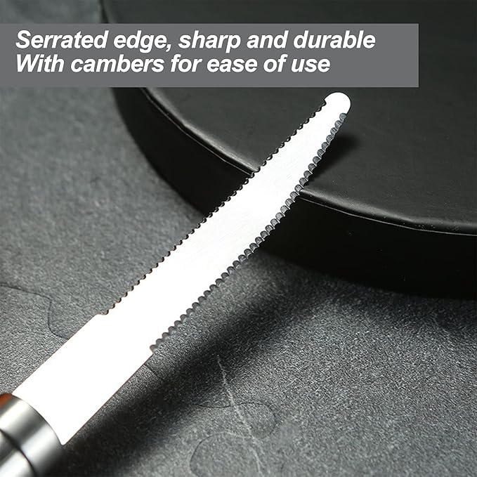Stainless Steel Serrated Grapefruit Knife, 3.9 inches, Silver, Easy Peeling, Slicing, Coring