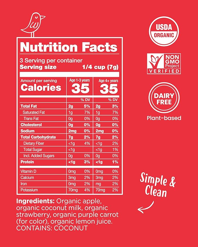 Amara Organic Fruit Bites Sweet Strawberry - No Added Sugar, Dairy-Free, Nut-Free Organic Fruit