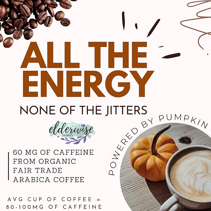Elderwise Organics Coffee Spiced Latte | Powered by Pumpkin & Mushrooms | Sea Moss, Chaga, Lion's