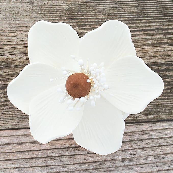 Global Sugar Art Poppy Anemone Sugar Cake Flowers, White, 4 Count by Chef Alan Tetreault