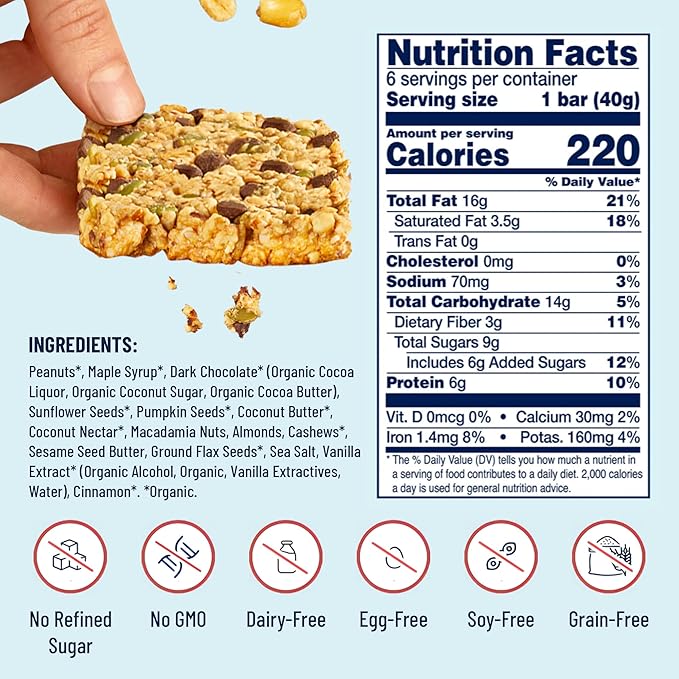 The YES Bar Peanut Butter Dark Chocolate ??Plant Based Protein, Decadent Snack Bar ??Vegan, Gluten