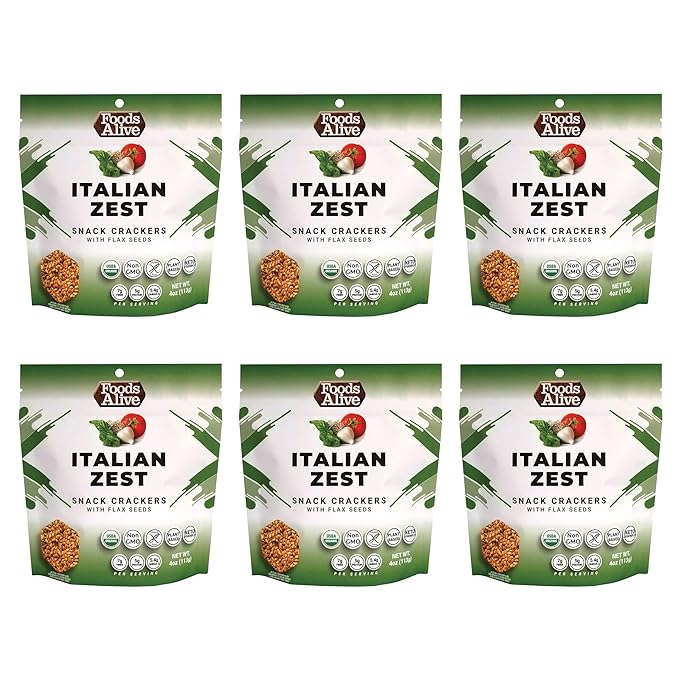 Foods Alive | Organic Tomato & Herb Sprouted Crisps | 4 oz (6-Pack)