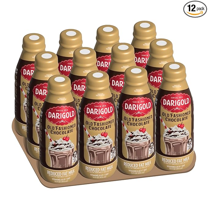 Darigold Old Fashioned Chocolate Milk 2 Percent, Reduced Fat Shelf Stable Milk with Real Cocoa & 6
