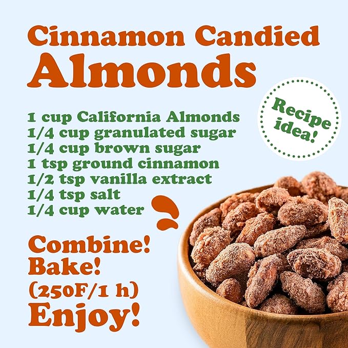 Food to Live California Almonds, 8 Ounces – Supreme, Whole, Raw, Unsalted, Unroasted Nuts, Natural