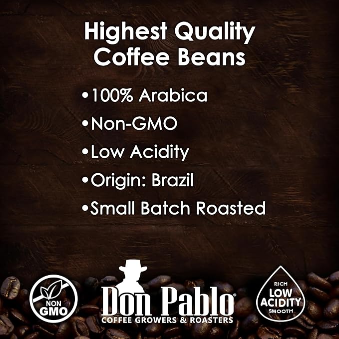 2LB Don Pablo Gourmet Coffee - Brazil Cerrado - Medium Dark Roast - Whole Bean Coffee - 100%
