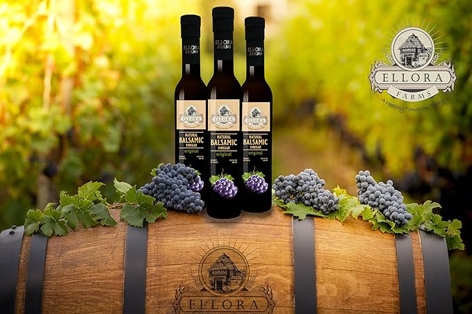 Ellora Farms, Plain Natural Balsamic Vinegar, Award-Winning, Thick and Creamy, No-added Sugars