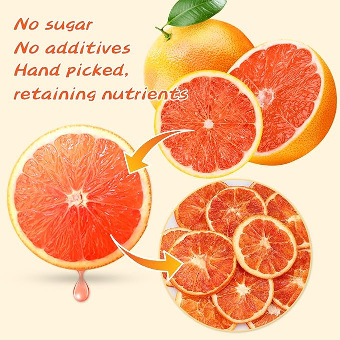 iGAOZM Dried Blood Orange Slices,3.52oz/100g,Dehydrated Orange Chips,No Sugar Added,Natural Citrus