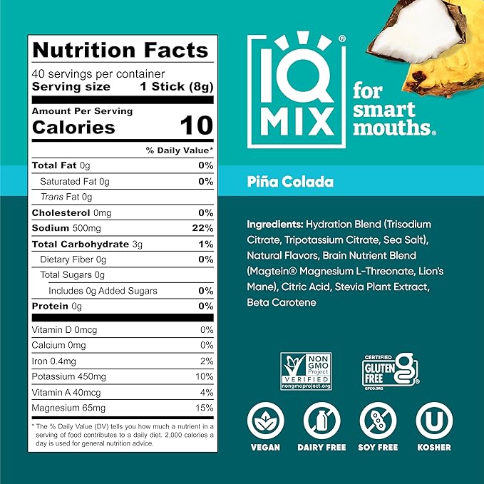 IQMIX Hydration Electrolyte Powder ??4-in-1 Formula for Hydration, Mental Clarity, Mood and