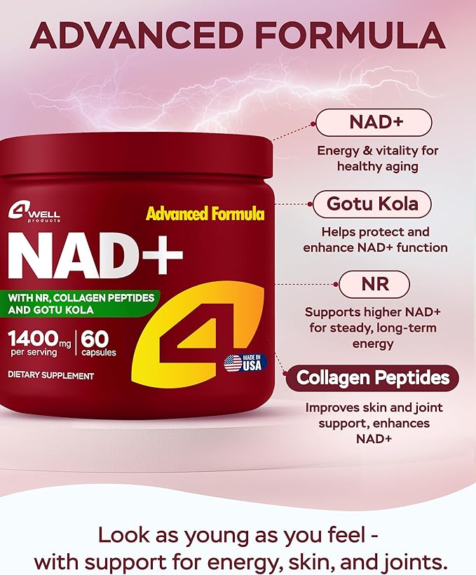 NAD Plus Supplement 1400mg - NMNH Supplement Alternative Supports Healthy Aging Complex with