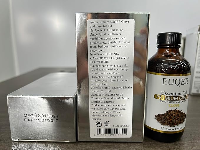 Clove Essential Oil Large Capacity (4 oz/118 ml) Premium Clove Bud Oil - with Glass Dropper, Great