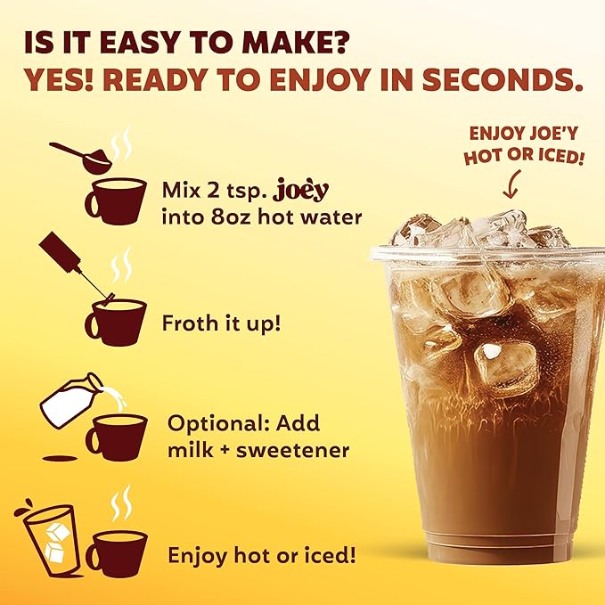 Joe'y Mushroom Coffee Alternative with Cacao and Dandelion Root, Chicory Coffee Substitute with