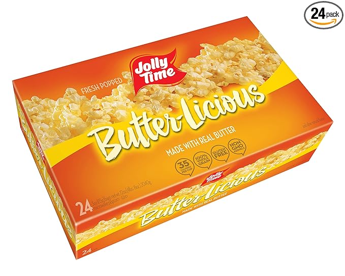 Jolly Time Value Pack Butter-Licious, Original Buttery Microwave Popcorn Snack, Gluten Free with