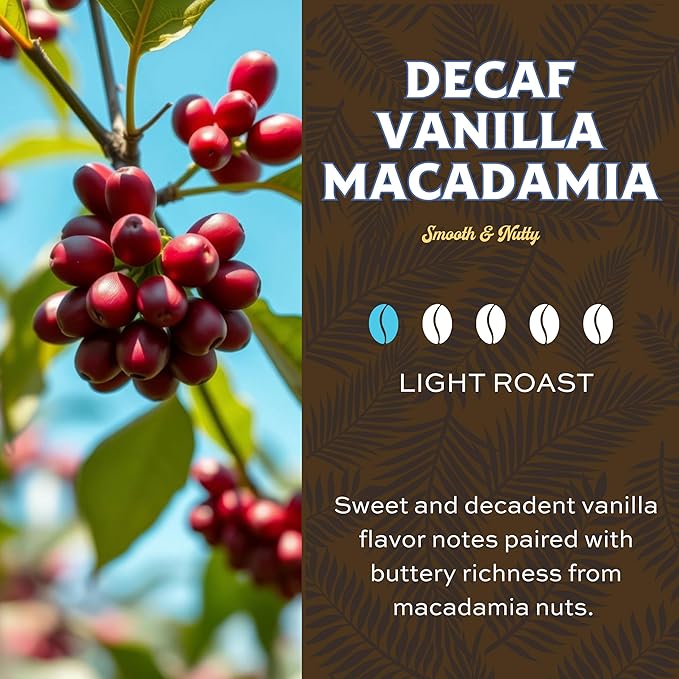 Lion Coffee Swiss Water DECAF Vanilla Macadamia Medium Roast Coffee Pods - Single-Serve Pods