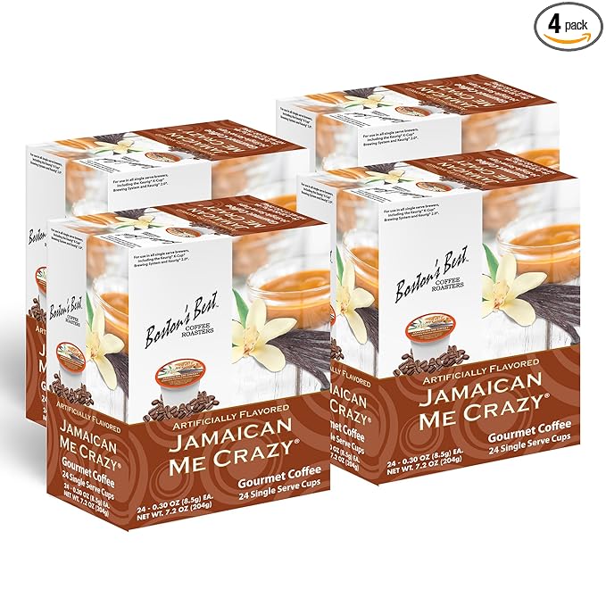 Boston’s Best - Jamaican Me Crazy Flavored Delicious Gourmet Coffee, Compatible with Keurig Coffee