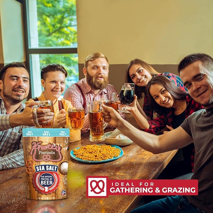 Knotty Pretzels ?쏷he Official Pretzel of Beer??7.5 oz Individual Seasoned Pretzels in Resealable