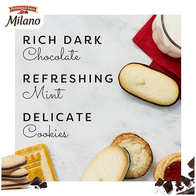 Pepperidge Farm Milano Mint Chocolate Cookies, 7 OZ Bag (15 Cookies)