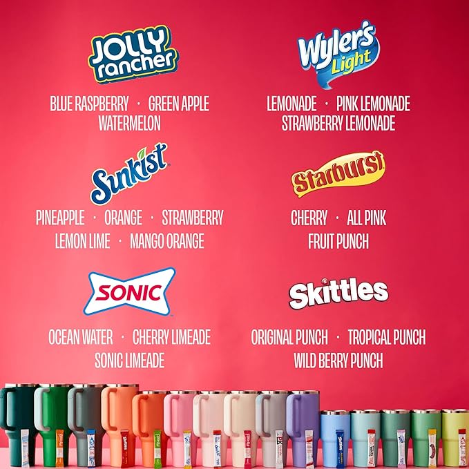 Singles To Go! 120ct Bulk Variety Pack - 20 Different Flavors from Skittles, Sonic, Sunkist