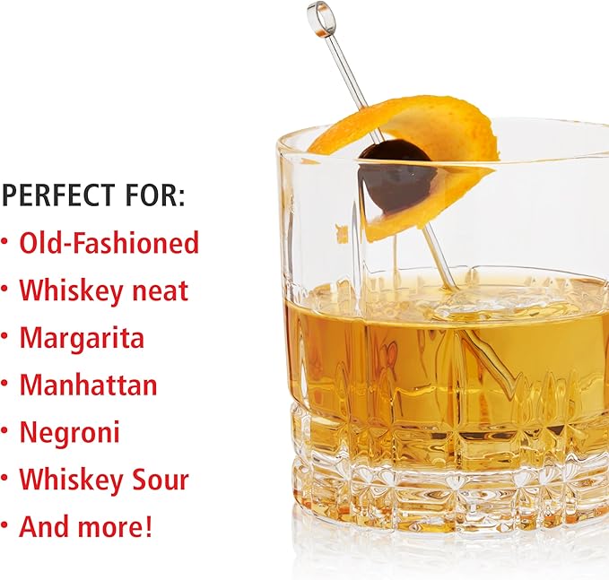 Spiegelau Perfect Serve Single Old Fashioned Glass Set of 4 - Lowball Cocktail Glasses