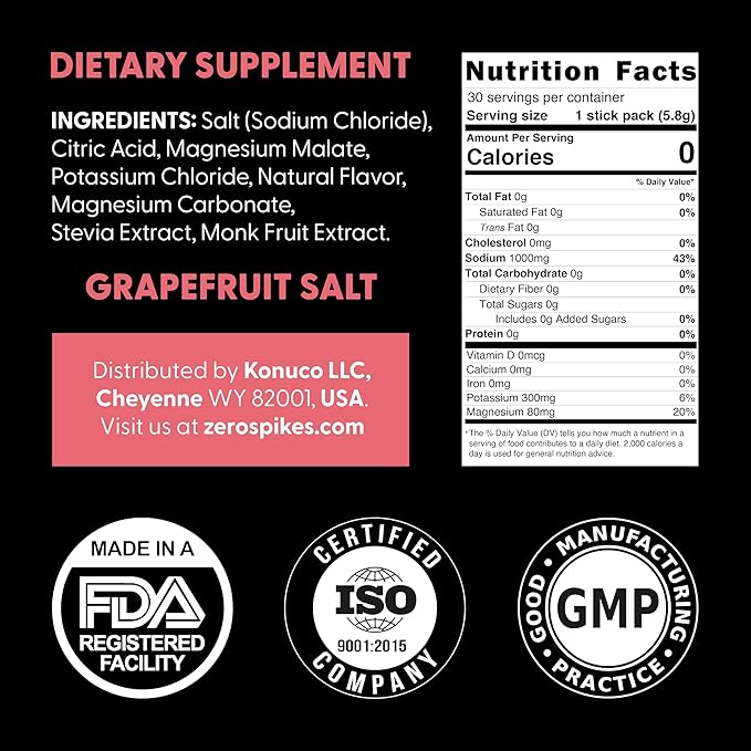 No Sugar Electrolytes Powder Packets | Keto & Fasting Salts Drink Mix | Supplements: The Key