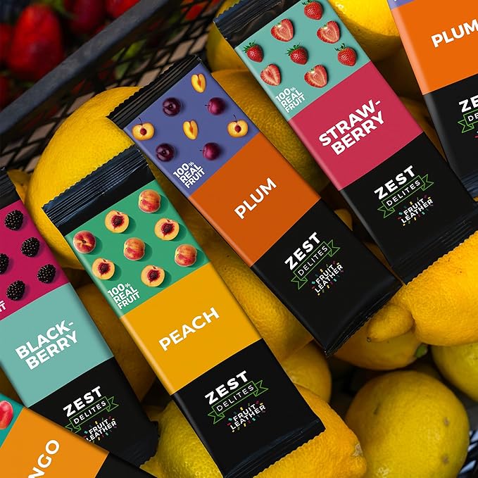 Fruit Snacks by Zest Delites, Fruit Leather, Healthy Snacks for Adults & Kids, Vegan Apple-Based
