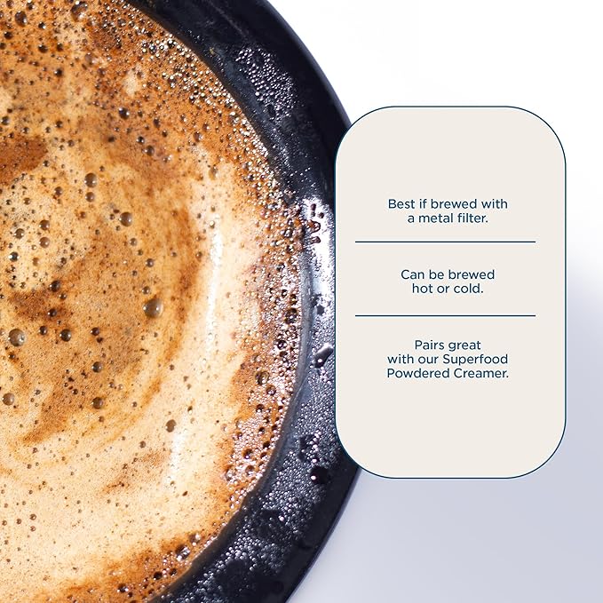 Laird Superfood Peruvian Dark Roast Coffee with Functional Mushrooms, Certified Organic Peruvian
