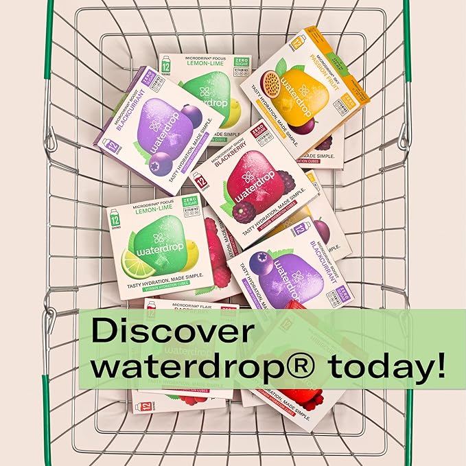 Waterdrop Hydration Cubes With Vitamin C, B Vitamins and Electrolytes, 6 Flavor Electrolyte Variety