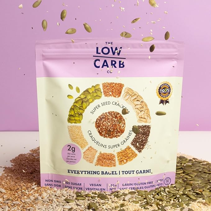 Super Seed Crackers, Gluten Free & Keto Friendly Healthy Snacks, Vegan, Zero Sugar, Paleo &