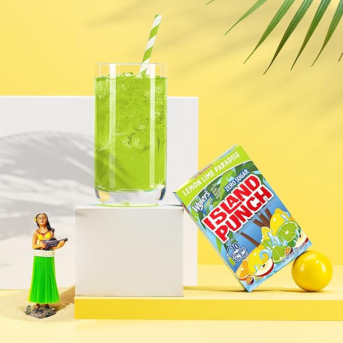 Wyler?셲 Light Island Punch Singles To Go, Lemon Lime Paradise, 10-Count per Box (12 Pack) ??Low