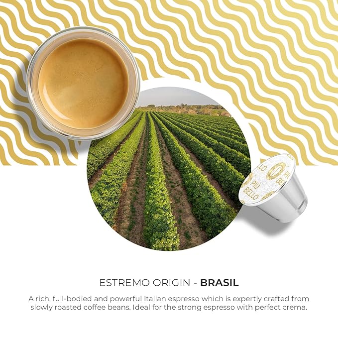Piu Bello Espresso Estremo Coffee Pods – Espresso Coffee Pods for Nespresso Original Machines