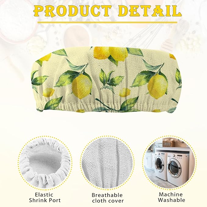 Cloth Covers for Sourdough Starter Jars, Groovy Yellow Lemon Heat Preservation to Increase