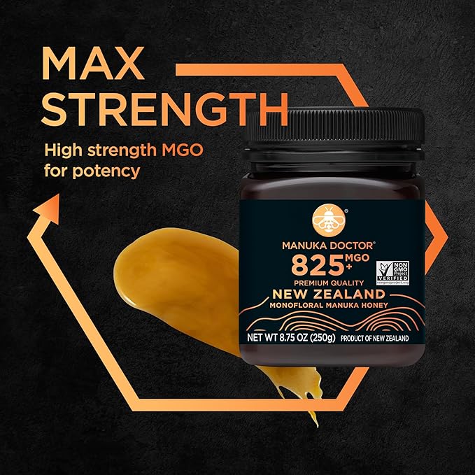 MANUKA DOCTOR - MGO 825+ Manuka Honey Monofloral, 100% Pure New Zealand Honey. Certified.