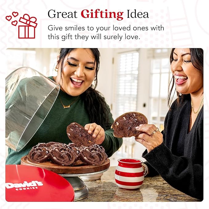 David's Cookies Fresh Baked Decadent Jumbo Smores Cookies Gift Basket Tin - Flavorful Gourmet