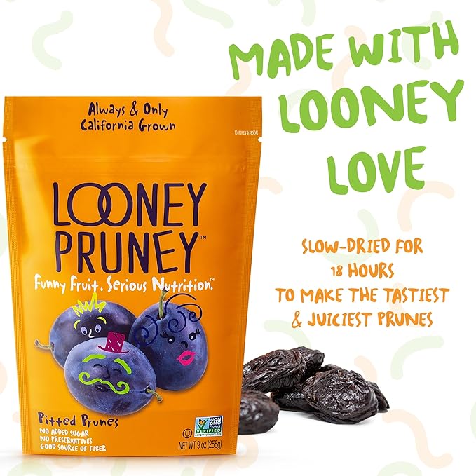 Looney Pruney Pitted Dried Prunes for the Entire Family | Always California-Grown | Kosher | No