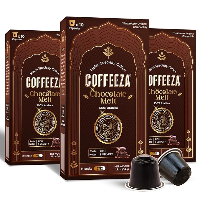 Coffeeza Belgian Chocolate Flavored Espresso Coffee Pods, Compatible with Nespresso Original Line