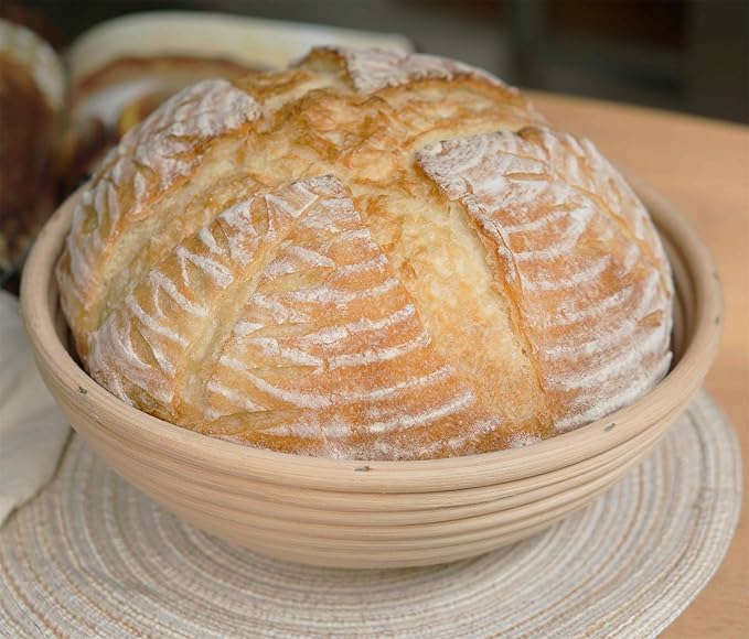 Banneton Bread Proofing Basket,9 Inch Round + 9.8 Inch Oval Sourdough Proofing Baskets with