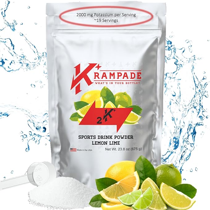 Electrolytes Powder Potassium Supplement - 2000 mg K+, >2X More Than Coconut Water | Cramp Relief