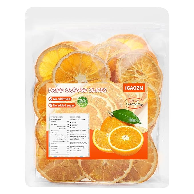 iGAOZM Dried Orange Slices,Dehydrated Oranges Slices For Cocktails,7.05oz/200g,No Sugar Added No