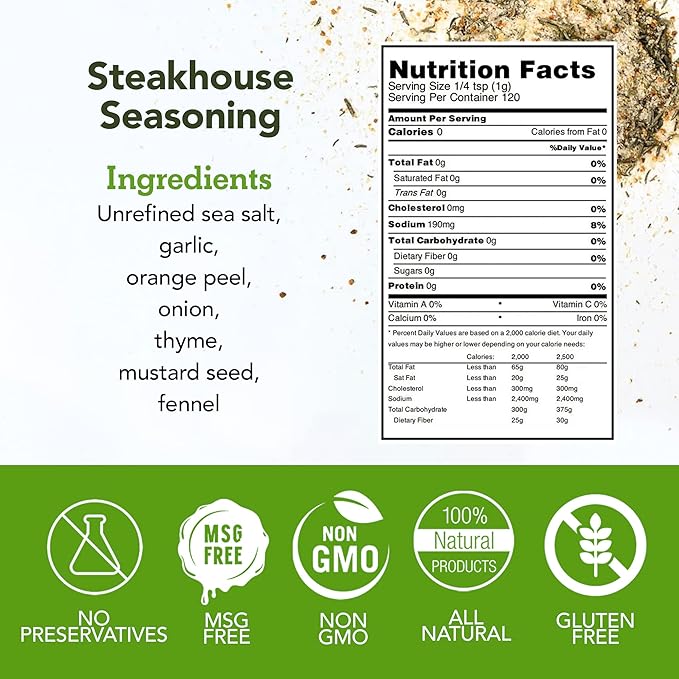 s.a.l.t. sisters Steakhouse Seasoning | All-Natural, Gluten Free, MSG Free, Non-GMO | Dried Citrus