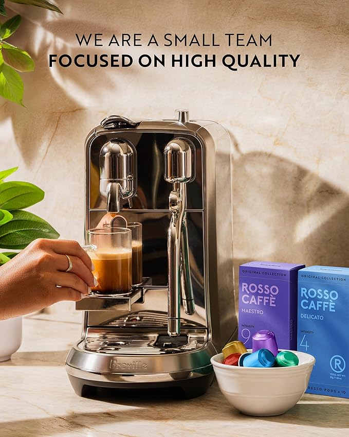 ROSSO CAFFÈ 60 Espresso Coffee Pods for Nespresso Original Machines - Premium Capsule Sampler