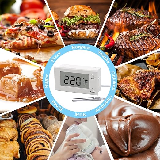 Digital Oven Thermometer with Probe Grill Meat Thermometer up to 572°F/300°C, Oven Thermometer