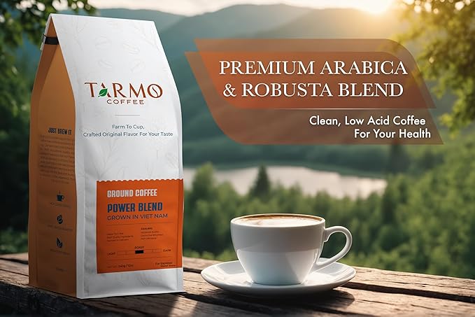 TARMO - POWER BLEND | Low Acid Ground Coffee | Specialty Vietnamese Coffee | Premium Arabica &