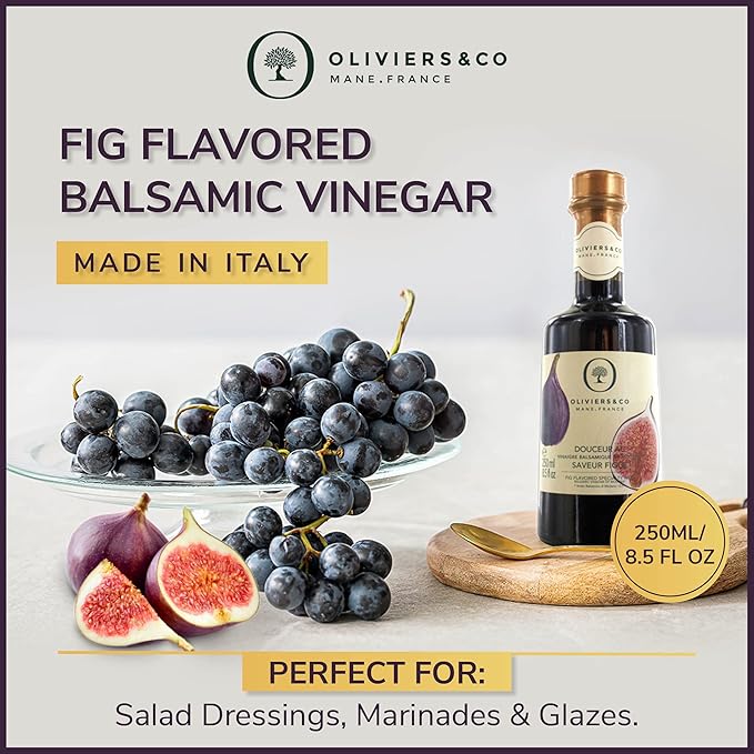 Fig Balsamic Vinegar of Modena by Oliviers&Co | Balsamic Vinegar Fig Glaze for Salad, Cheese