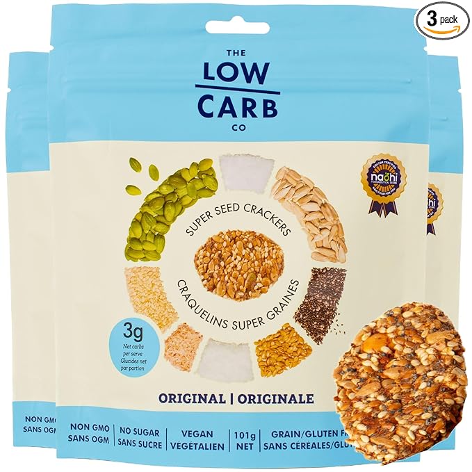 Super Seed Crackers, Gluten Free & Keto Friendly Healthy Snacks, Vegan, Zero Sugar, Paleo &